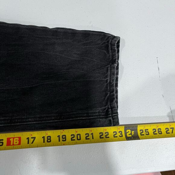 Old Navy High-Waisted Slouchy Straight Cropped Distressed Jeans 10 Zelda Black - Picture 8 of 8